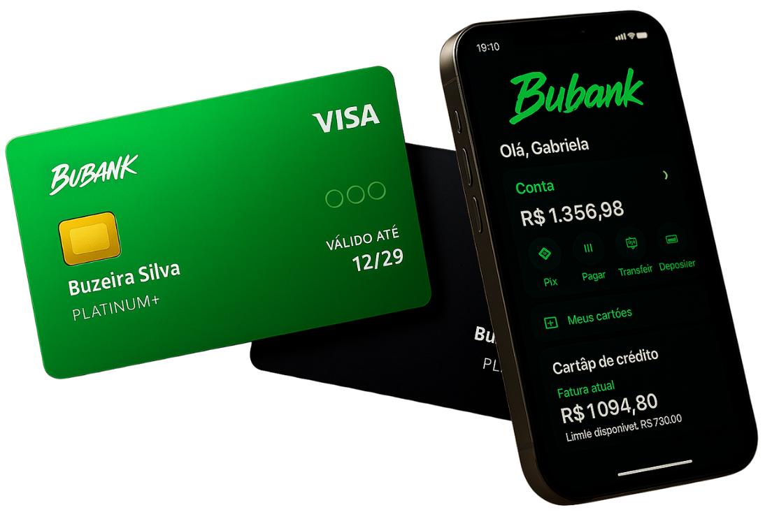 Cartão Bubank Platinum e App Mobile